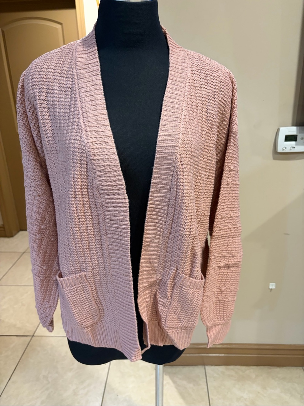 Blu Pepper Dusty Rose Open-Front Cardigan Sweater